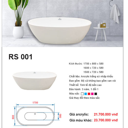 Bồn tắm oval Royal Sanp RS 001